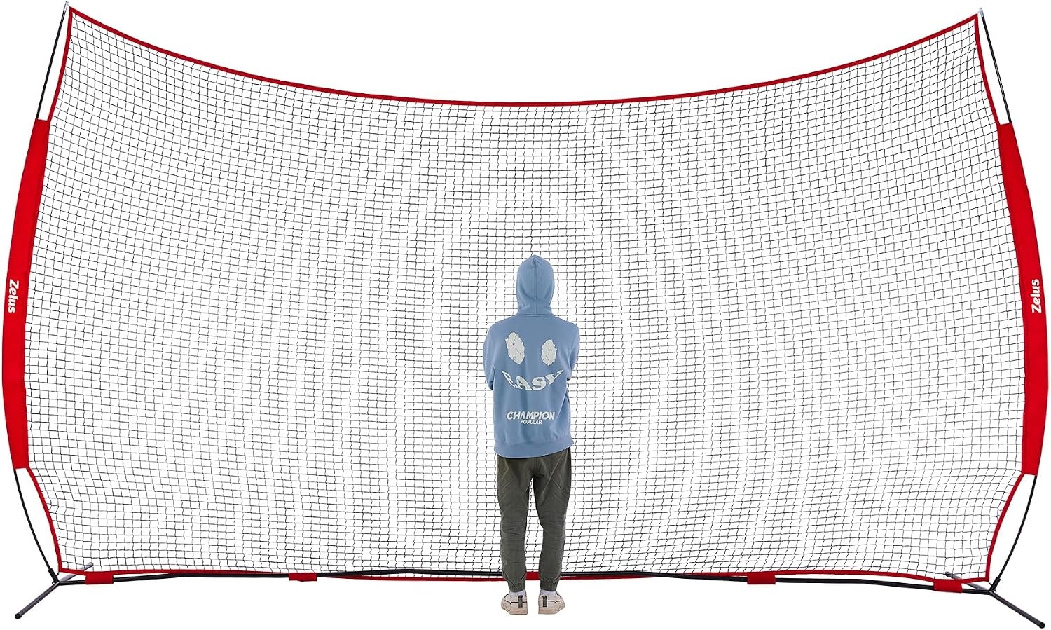 image:image12x9ft 16x10ft Barricade Backstop Net Ball Sports Barrier Practice Net for Baseball Softball Lacrosse Soccer Basketball and More16x10 ft Red
