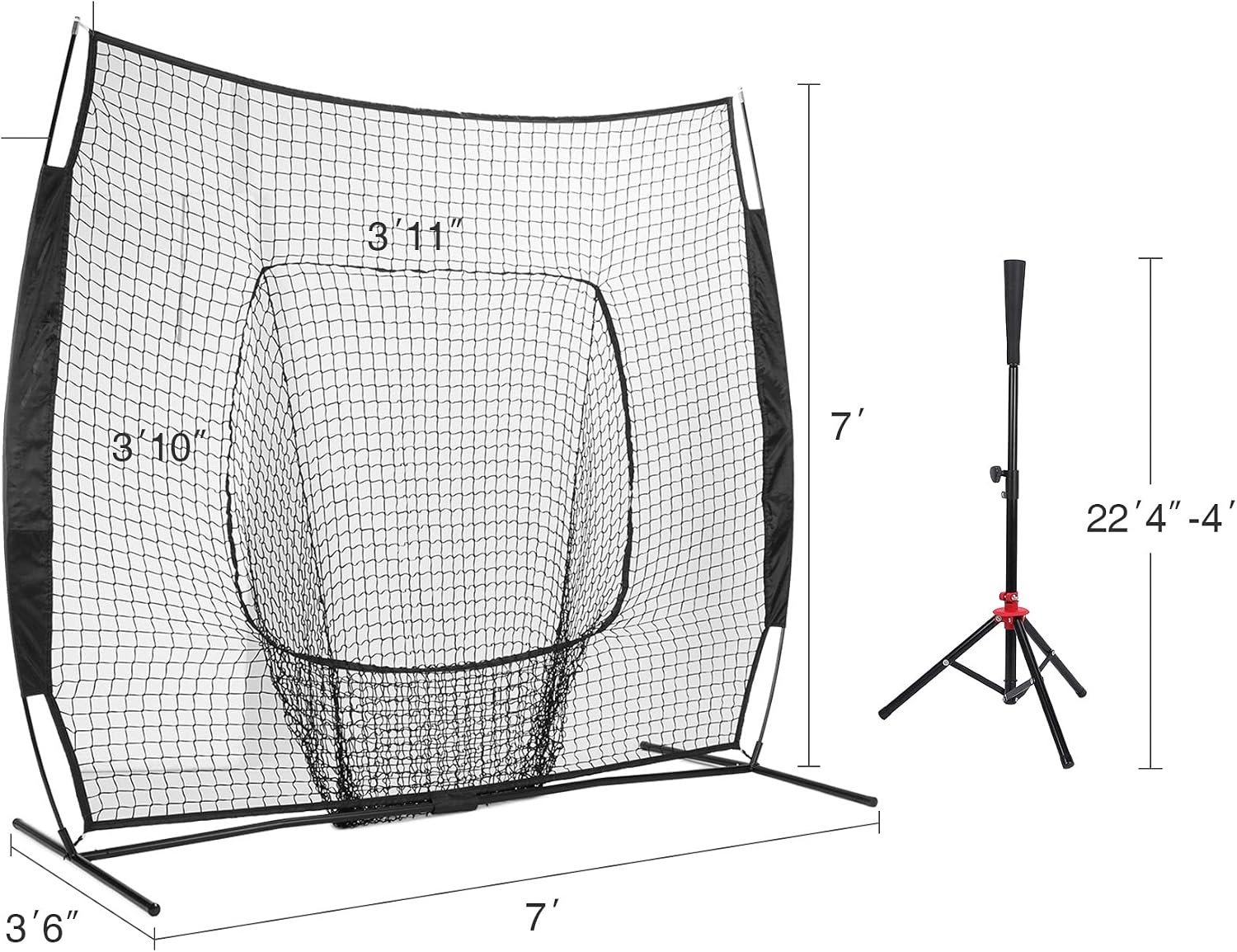 image:image77 Baseball Net with Tee Kit Portable Baseball Net for Hitting and Pitching Softball Net with Tee Carry Bag amp Weighted Baseball