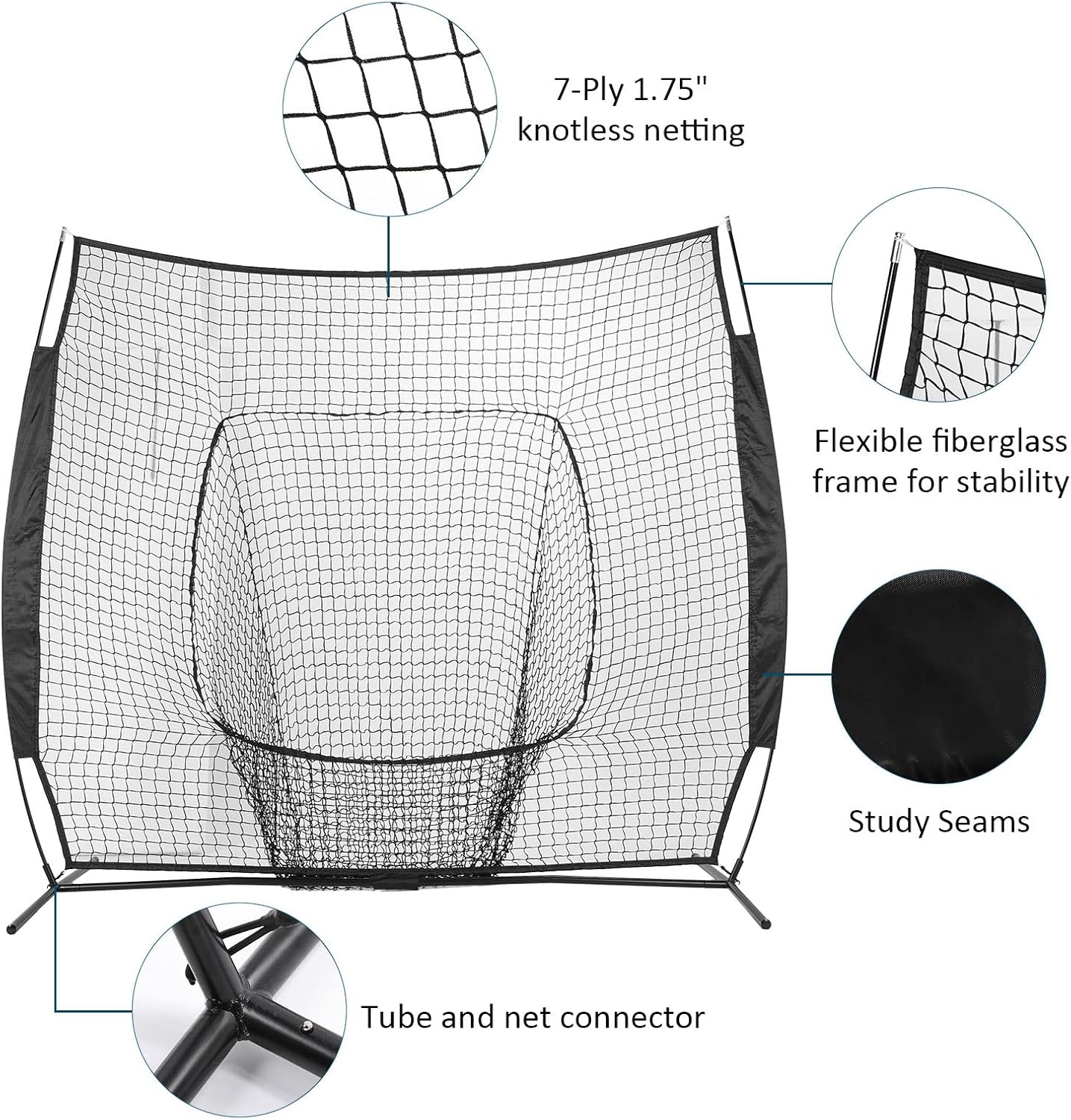 image:image77 Baseball Net with Tee Kit Portable Baseball Net for Hitting and Pitching Softball Net with Tee Carry Bag amp Weighted Baseball
