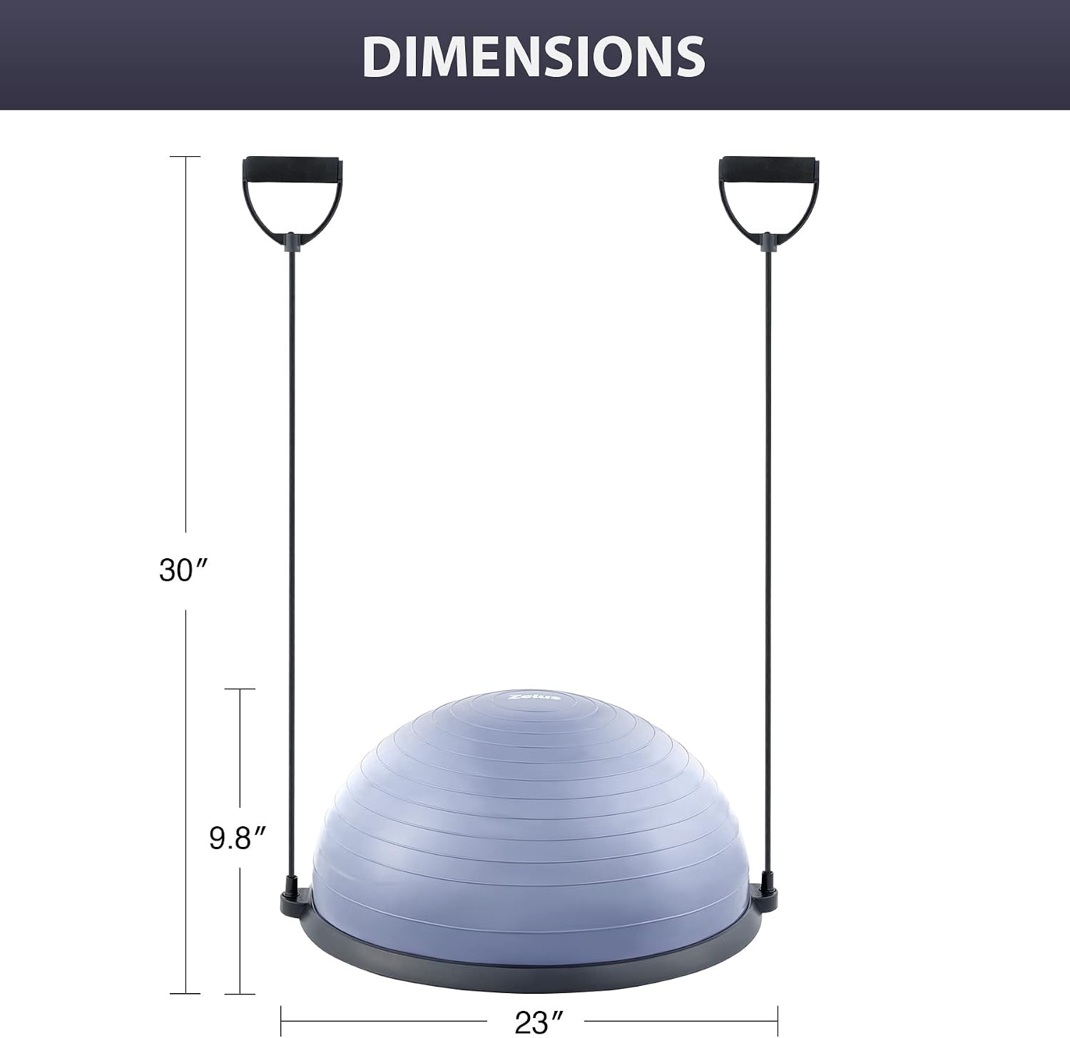 image:imageZELUS 23in Balance Ball with 55cm Yoga Ball Resist Bands amp Foot Pump 660lbs half ball balance trainer nonslip exercise ball for core strength stability amp balance fullbody home gymDutch blue