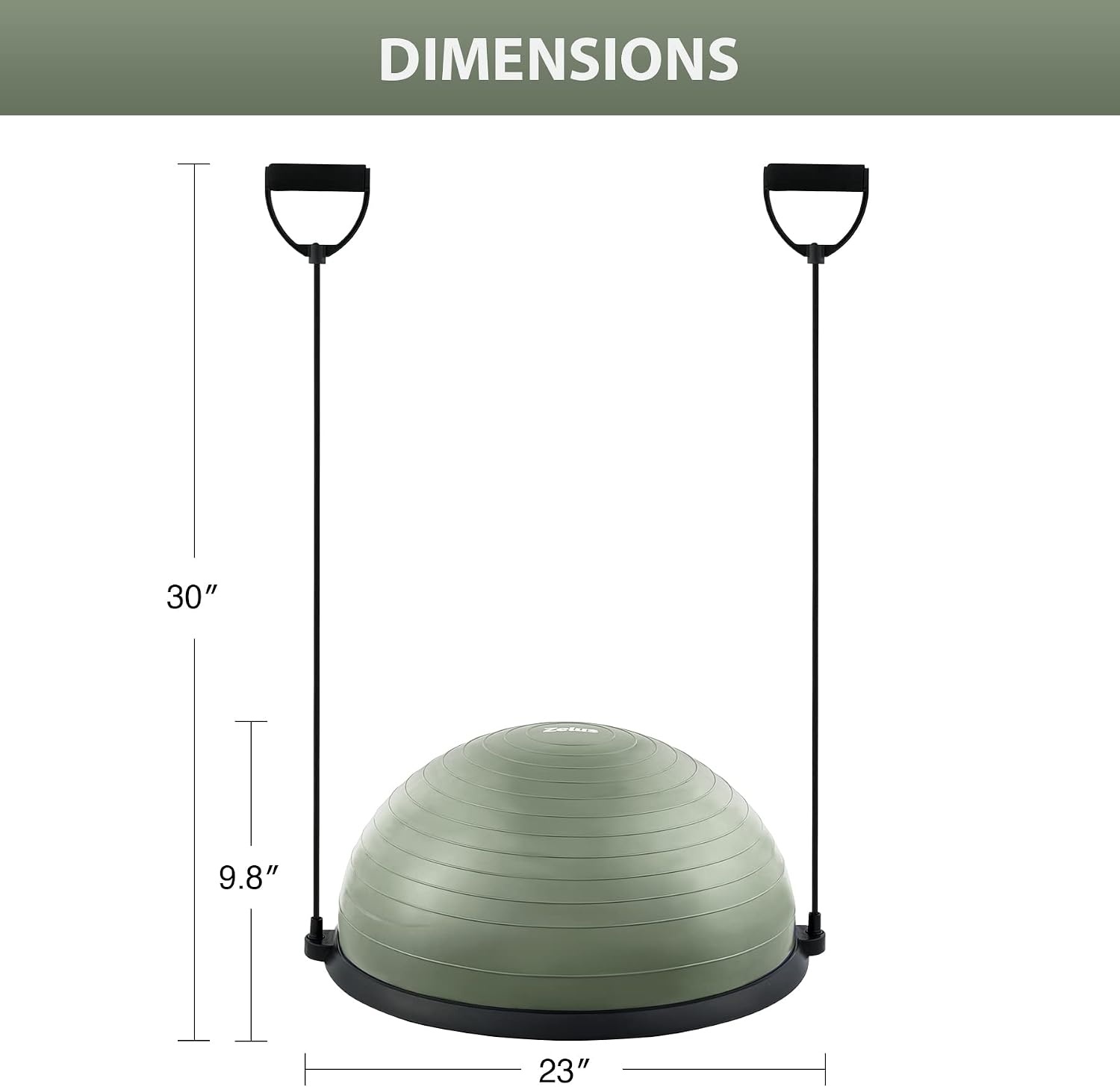 image:imageZELUS 23in Balance Ball with 55cm Yoga Ball Resist Bands amp Foot Pump 660lbs half ball balance trainer nonslip exercise ball for core strength stability amp balance fullbody home gymMatcha green