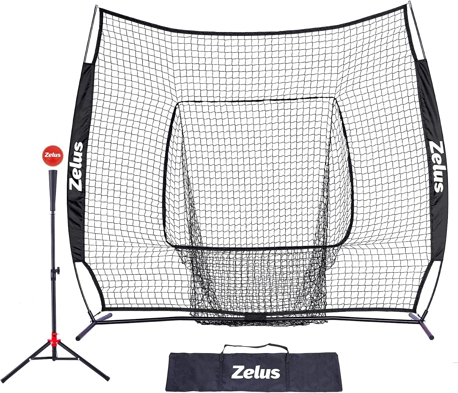 image:imageZELUS 7x7ft Baseball Net Baseball Softball Practice Net with Tee Baseballs and Carry Bag for Batting Hitting and PitchingNet and teeBlack