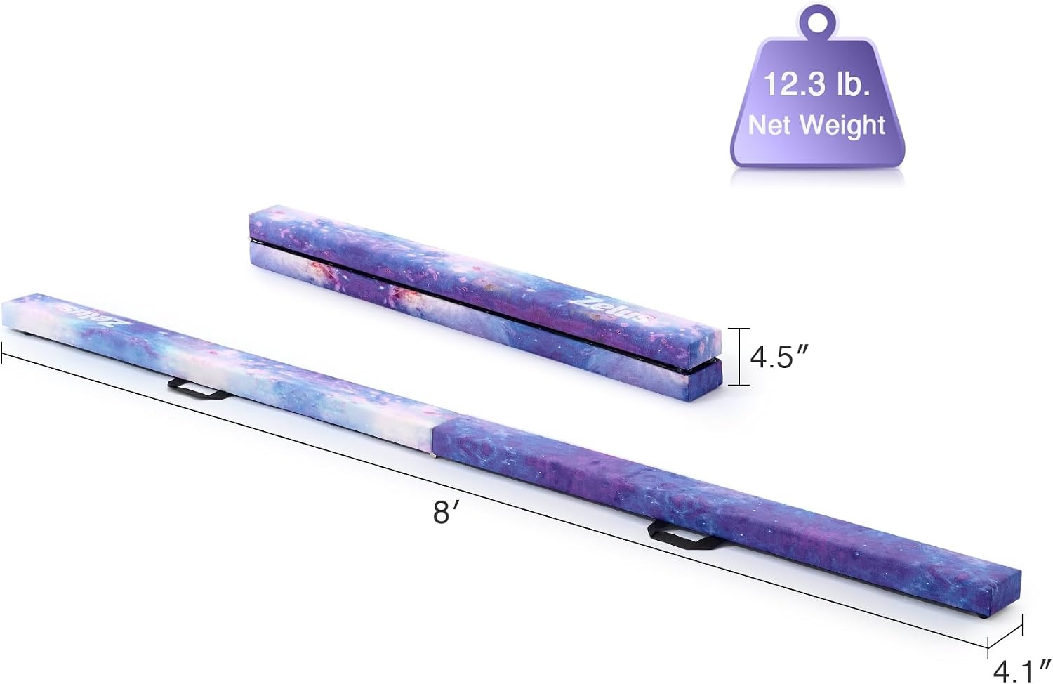 image:imageZELUS 8 Folding Gymnastics Balance Beam Floor Balance Beam wCarry Handles AntiSlip Base for Kids Beginners amp Professional GymnastsStar
