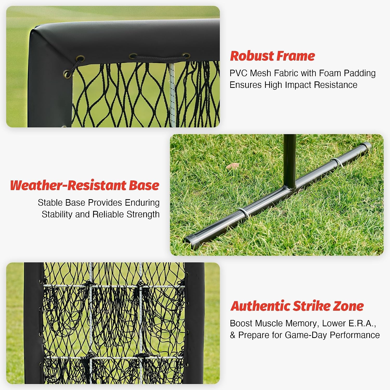 image:imageZELUS 9Hole Pitching Net Plus Baseball Net with Authentic Strike Zone for Outdoor amp Indoor Use Height Adjustable Baseball Training Net for Batting Pitching Hitting Clearance Softball Aid Equipment