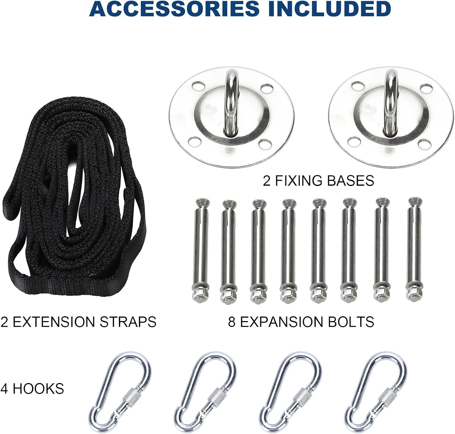 image:imageZELUS Aerial Yoga Swing Sling Strong Yoga Hammock Kit Set Trapeze Inversion Equipment Include 2 Extensions Straps and Ceiling Mounting KitBlack