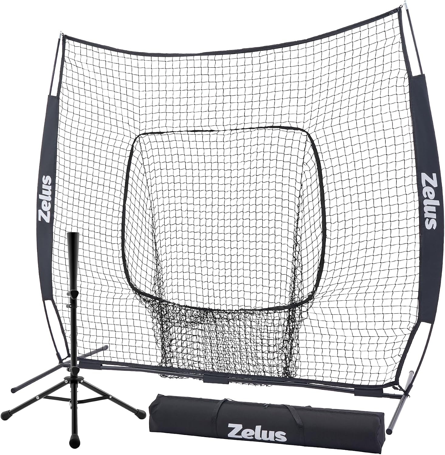 image:imageZELUS Baseball amp Softball Practice Hitting and Pitching Net with Batting Tee Portable Backstop Net with Carry Bag Training Equipment for All Ages