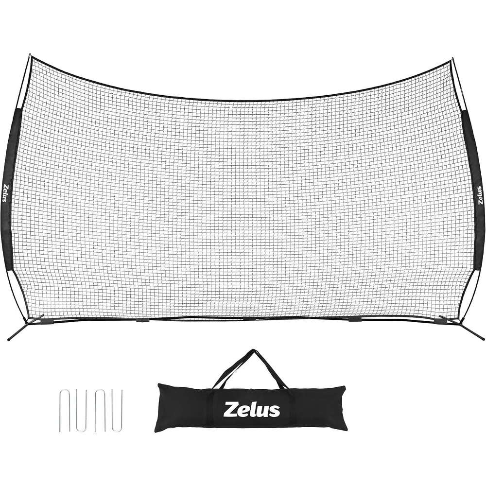 image:image12x9ft 16x10ft Barricade Backstop Net Ball Sports Barrier Practice Net for Baseball Softball Lacrosse Soccer Basketball and More12x9 ft Black