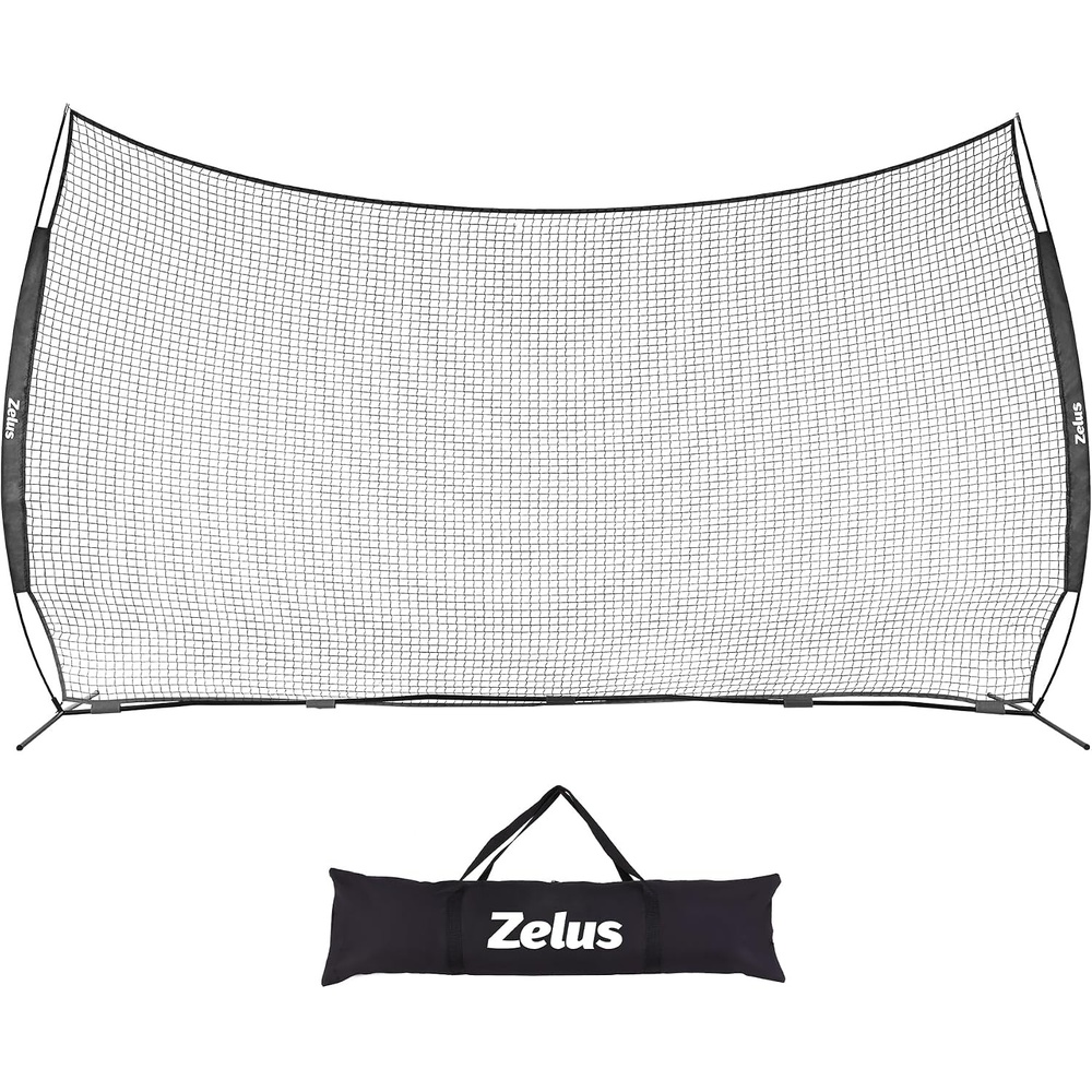 image:image12x9ft 16x10ft Barricade Backstop Net Ball Sports Barrier Practice Net for Baseball Softball Lacrosse Soccer Basketball and More16x10 ft Black