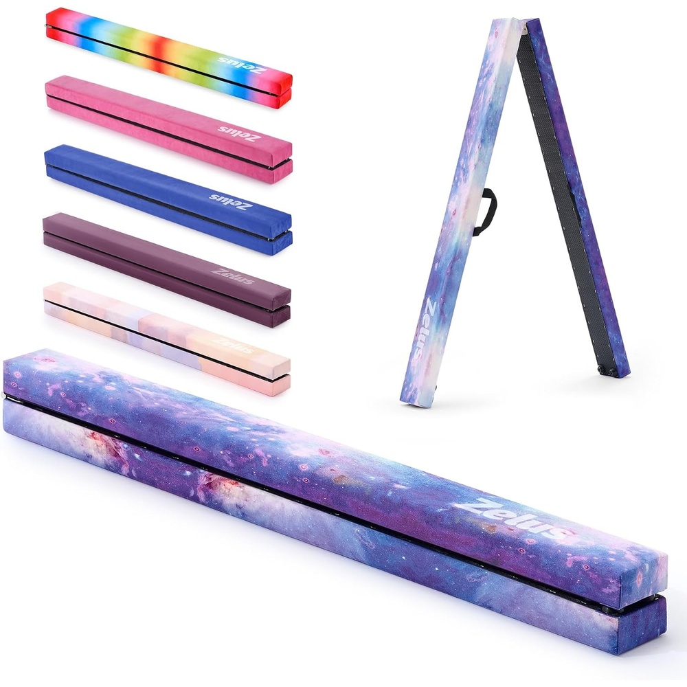 image:imageZELUS 8 Folding Gymnastics Balance Beam Floor Balance Beam wCarry Handles AntiSlip Base for Kids Beginners amp Professional GymnastsStar