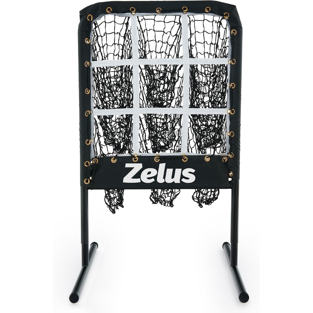 image:imageZELUS Baseball Net with Target Pockets Pitching Net with Strike Zone Portable Pitcher Trainer Net Height Adjustable Softball Baseball Training Equipment for Hitting and Pitching