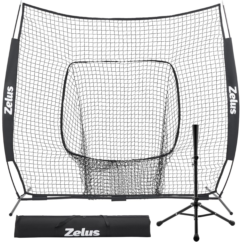 image:imageZELUS Baseball amp Softball Practice Hitting and Pitching Net with Batting Tee Portable Backstop Net with Carry Bag Training Equipment for All Ages