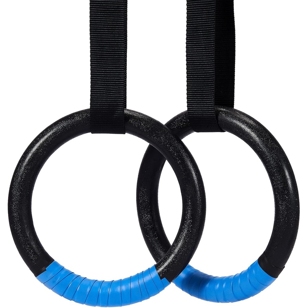 image:imageZELUS Gymnastic Rings Exercise Olympic Rings with Adjustable Straps Steel Buckles Perfect for Workout Strength Training PullUps and Dips Black
