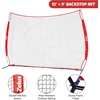 12x9ft / 16x10ft Barricade Backstop Net, Ball Sports Barrier, Practice Net for Baseball, Softball, Lacrosse, Soccer, Basketball and More(12×9 ft – Red)