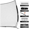12x9ft / 16x10ft Barricade Backstop Net, Ball Sports Barrier, Practice Net for Baseball, Softball, Lacrosse, Soccer, Basketball and More(16×10 ft – Black)