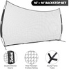 12x9ft / 16x10ft Barricade Backstop Net, Ball Sports Barrier, Practice Net for Baseball, Softball, Lacrosse, Soccer, Basketball and More(16×10 ft – Black)
