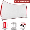 12x9ft / 16x10ft Barricade Backstop Net, Ball Sports Barrier, Practice Net for Baseball, Softball, Lacrosse, Soccer, Basketball and More(16×10 ft – Red)