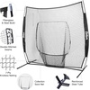 7×7 Baseball Net with Tee Kit, Portable Baseball Net for Hitting and Pitching, Softball Net with Tee, Carry Bag & Weighted Baseball