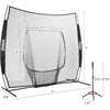 7×7 Baseball Net with Tee Kit, Portable Baseball Net for Hitting and Pitching, Softball Net with Tee, Carry Bag & Weighted Baseball