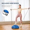 ZELUS 23in. Balance Ball with 55cm Yoga Ball, Resist Bands & Foot Pump | 660lbs half ball balance trainer non-slip exercise ball for core strength, stability & balance, full-body home gym(Blue)