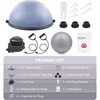 ZELUS 23in. Balance Ball with 55cm Yoga Ball, Resist Bands & Foot Pump | 660lbs half ball balance trainer non-slip exercise ball for core strength, stability & balance, full-body home gym(Dutch blue)
