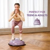 ZELUS 23in. Balance Ball with 55cm Yoga Ball, Resist Bands & Foot Pump | 660lbs half ball balance trainer non-slip exercise ball for core strength, stability & balance, full-body home gym(Lilac)
