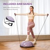 ZELUS 23in. Balance Ball with 55cm Yoga Ball, Resist Bands & Foot Pump | 660lbs half ball balance trainer non-slip exercise ball for core strength, stability & balance, full-body home gym(Lilac)