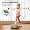 ZELUS 23in. Balance Ball with 55cm Yoga Ball, Resist Bands & Foot Pump | 660lbs half ball balance trainer non-slip exercise ball for core strength, stability & balance, full-body home gym(Matcha green)