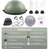 ZELUS 23in. Balance Ball with 55cm Yoga Ball, Resist Bands & Foot Pump | 660lbs half ball balance trainer non-slip exercise ball for core strength, stability & balance, full-body home gym(Matcha green)
