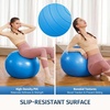 ZELUS 23in. Balance Ball with 55cm Yoga Ball, Resist Bands & Foot Pump | 660lbs half ball balance trainer non-slip exercise ball for core strength, stability & balance, full-body home gym(Blue)