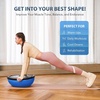 ZELUS 23in. Balance Ball with 55cm Yoga Ball, Resist Bands & Foot Pump | 660lbs half ball balance trainer non-slip exercise ball for core strength, stability & balance, full-body home gym(Blue)