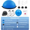 ZELUS 23in. Balance Ball with 55cm Yoga Ball, Resist Bands & Foot Pump | 660lbs half ball balance trainer non-slip exercise ball for core strength, stability & balance, full-body home gym(Blue)