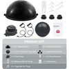 ZELUS 23in. Balance Ball with 55cm Yoga Ball, Resist Bands & Foot Pump | 660lbs half ball balance trainer non-slip exercise ball for core strength, stability & balance, full-body home gym(Black)