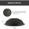 ZELUS 25in. Balance Ball | 660lb Inflatable Half Exercise Ball Wobble Board Balance Trainer w Nonslip Base | Half Yoga Ball Strength Training Equipment w 2 Bands, Pump, Extra Ball Included(Black)