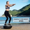 ZELUS 25in. Balance Ball | 660lb Inflatable Half Exercise Ball Wobble Board Balance Trainer w Nonslip Base | Half Yoga Ball Strength Training Equipment w 2 Bands, Pump, Extra Ball Included(Black)