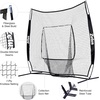 ZELUS 7x7ft Baseball Net, Baseball Softball Practice Net with Tee, Baseballs and Carry Bag for Batting Hitting and Pitching(Net and tee-Black)