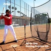 ZELUS 7x7ft Baseball Net, Baseball Softball Practice Net with Tee, Baseballs and Carry Bag for Batting Hitting and Pitching(Net and tee-Black)
