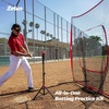 ZELUS 7x7ft Baseball Net, Baseball Softball Practice Net with Tee, Baseballs and Carry Bag for Batting Hitting and Pitching(Net and tee-Red)