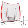 ZELUS 7x7ft Baseball Net, Baseball Softball Practice Net with Tee, Baseballs and Carry Bag for Batting Hitting and Pitching(Net and tee-Red)