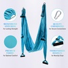 ZELUS Aerial Yoga Swing Sling Strong Yoga Hammock Kit Set Trapeze Inversion Equipment Include 2 Extensions Straps and Ceiling Mounting Kit(Blue)