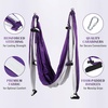ZELUS Aerial Yoga Swing Sling Strong Yoga Hammock Kit Set Trapeze Inversion Equipment Include 2 Extensions Straps and Ceiling Mounting Kit(Purple)