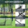 ZELUS Baseball Net 7 ft x7 ft, Softball Hitting & Pitching with Carry Bag, Ground Stakes, Portable Backstop & Bow Frame, Training Equipment for All Ages(Black-1)