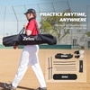 ZELUS Baseball Net 7 ft x7 ft, Softball Hitting & Pitching with Carry Bag, Ground Stakes, Portable Backstop & Bow Frame, Training Equipment for All Ages(Black-1)