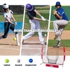 ZELUS Baseball Net 7 ft x7 ft, Softball Hitting & Pitching with Carry Bag, Ground Stakes, Portable Backstop & Bow Frame, Training Equipment for All Ages(RED)