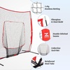 ZELUS Baseball Net Kit with Baseball Tee and Sock Net, 7x7ft Softball Baseball Training Equipment for Hitting and Batting Practice, Portable Indoor Outdoor Pitching Net