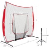 ZELUS Baseball Net Kit with Baseball Tee and Sock Net, 7x7ft Softball Baseball Training Equipment for Hitting and Batting Practice, Portable Indoor Outdoor Pitching Net