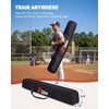 ZELUS Baseball Swing Trainer, 5 Resistance Levels, Height Adjustable | Adjusts 31.5-45.3in, 5 resistance bands, X-shaped base with 4 stakes, auto-reset ball, portable carry bag, for all ages