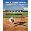 ZELUS Baseball Swing Trainer, 5 Resistance Levels, Height Adjustable | Adjusts 31.5-45.3in, 5 resistance bands, X-shaped base with 4 stakes, auto-reset ball, portable carry bag, for all ages