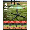ZELUS Baseball Swing Trainer, 5 Resistance Levels, Height Adjustable | Adjusts 31.5-45.3in, 5 resistance bands, X-shaped base with 4 stakes, auto-reset ball, portable carry bag, for all ages