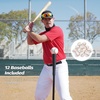 ZELUS Baseball net and tee, 5x5ft/ 7x7ft Baseball Net for Hitting and Pitching, Portable Indoor Outdoor Batting Practice Net with Carry Bag Ball Caddy & Baseballs