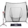 7×7 Baseball Net with Tee Kit, Portable Baseball Net for Hitting and Pitching, Softball Net with Tee, Carry Bag & Weighted Baseball